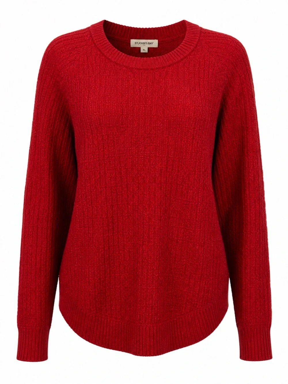 St. John’s Bay Red Textured Knit Sweater XL Like New - Picture 2 of 8